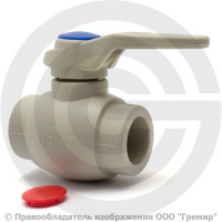 Кран PP-R Дн 25 полнопроходной внутренняя пайка серый Pro Aqua Prime