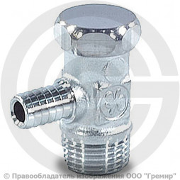 Кран латунный сливной Ду-8 (1/4") Ру-10 НР-Штуцер хром под ключ Giacomini R65D