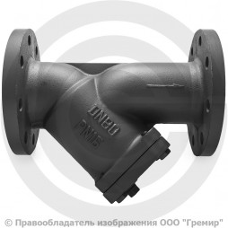 Фильтр сетчатый Y-образный чугунный фланцевый Ду-125 Ру-16 (Т<200°С) со сливной пробкой Ридан ФСФ