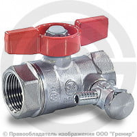 Кран латунный со спускником Ду-20 (3/4") Ру-42 ВР (ВН) хром бабочка Giacomini R251S