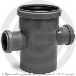 Крестовина PP-H одноплоскостная серая Дн 110-50-50 87гр б/нап в/к RTP (РосТурПласт) 2