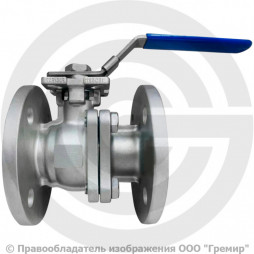 Кран нержавеющий AISI 316 (CF8M) фланцевый под привод Ду-125 Ру-16 L=325мм полнопроходной Benarmo