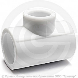 Тройник PP-R редукционный белый Дн 32-25-32 Pro Aqua