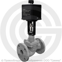 Клапан регулирующий двухходовой чугунный фланцевый Ду-25 Ру-16 Kvy=10м3/ч с электроприводом LEA-1200 220В без датчика 25ч945нж Энерготехномаш
