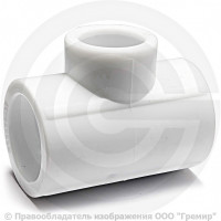 Тройник PP-R редукционный белый Дн 50-25-50 Pro Aqua
