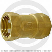 Клапан обратный осевой латунный Ду-15 (1/2") Ру-16 ВР (ВН) (Т<110°С) диск латунь+EPDM SantechSystems Эко