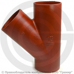 Тройник чугунный безраструбный SML Ду 200-200 45гр Китай