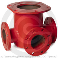 Тройник с пожарной подставкой фланцевый ППТФ стальной Ду 400-100 Ру-10 КЗСД