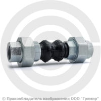 Компенсатор резиновый муфтовый (гибкая вставка) Ду-25 G 1" Ру-16 EPDM L=220мм Китай