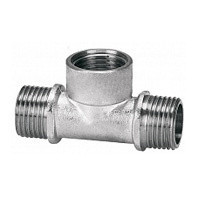 Тройник латунный НР-ВР-НР (НАР-ВН-НАР) Ду-25 (1") никель SantechSystems