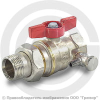 Кран латунный со спускником Ду-15 (1/2") Ру-42 ВР-"Американка" никель бабочка Giacomini R919S