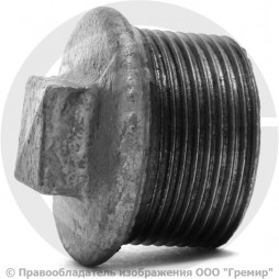 Заглушка чугунная оцинкованная НР (НАР) Ду 40 (1 1/2")