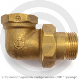 Американка (соединитель) латунная угловая ВР-НР (ВН-НАР) Ду-20 (3/4") Giacomini