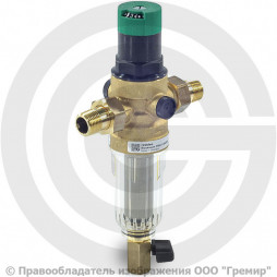 Фильтр сетчатый Т-образный латунный Ду-20 (3/4") Ру-16 НР (НАР) (Т<40°С) с регулятором давления Honeywell FK06