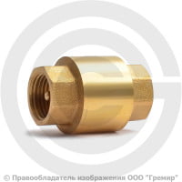 Клапан обратный осевой латунный Ду-15 (1/2") Ру-16 ВР (ВН) (Т<100°С) шток латунь Китай