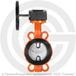 Затвор дисковый поворотный межфланцевый с редуктором Ду-100 Ру-16 EPDM с нержавеющим диском Helver VBS-131