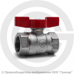 Кран латунный Ду-10 (3/8") Ру-42 ВР (ВН) никель полнопроходной бабочка Giacomini R951