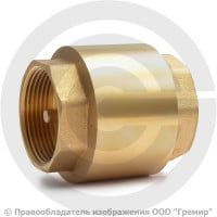 Клапан обратный осевой латунный Ду-40 (1 1/2") Ру-16 ВР (ВН) (Т<100°С) шток латунь Китай