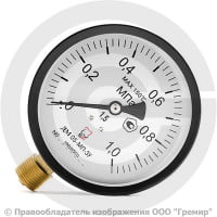 Манометр радиальный диаметр 100мм 0-10 кгс/см2 (0-1,0 МПа) М20х1,5 ДМ05-МП-3У Стеклоприбор