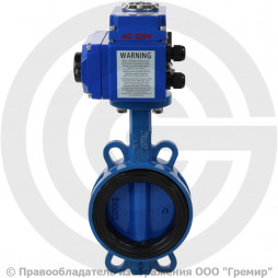 Затвор дисковый поворотный межфланцевый Ду-50 Ру-16 EPDM с чугунным диском Benarmo с электроприводом Q-030 230В
