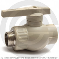 Кран PP-R Дн 25-3/4" НР (НАР) серый VALFEX