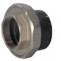 Муфта ПВХ серая под клеевое соединение разъемная Дн 63х2" ВР Aquaviva AQVBBD63F