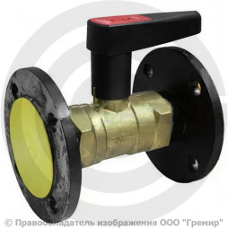 Клапан балансировочный ручной латунный фланцевый Ду-15 Ру-16 Kvs=1.62м3/ч без ниппелей Venturi DRV Broen
