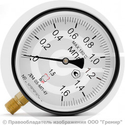 Манометр ДМ 05-МП-4У, диаметр 160 мм, 0-16 кгс/см2 (0-1,6 МПа), 1.5, М20х1,5