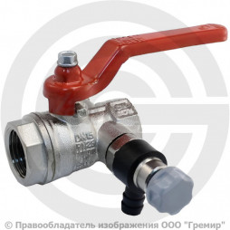 Кран латунный со спускником Ду-25 (1") Ру-25 ВР (ВН) никель полнопроходной рычаг Itap Ideal 115