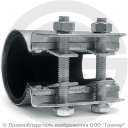 Хомут ремонтный односторонний оцинкованный Ду-20 (Дн 25-29) L=70мм Benarmo Краб
