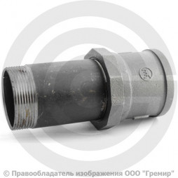 Сгон в сборе стальной L=170мм Ду-65 (2 1/2") с чугунной муфтой и контргайкой КАЗ