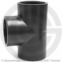 Тройник ПВХ клеевой серый Дн 110 90гр Ру-10 напорный Aquaviva