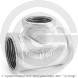 Тройник переходной чугунный оцинкованный ВР (ВН) Ду 32-25 (1 1/4"-1")