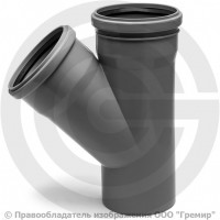 Тройник PP-H серый Дн 75-75 45гр б/нап в/к Ostendorf HT HTEA