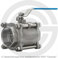 Кран нержавеющий AISI 316 (CF8M) Ду-40 (1 1/2") Ру-63 ВР (ВН) муфтовый полнопроходной АДЛ BV17