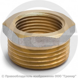 Футорка латунная ВР-НР (ВН-НАР) Ду 40-50 (1 1/2"- 2") никель Aquasfera