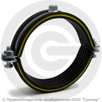 Хомут крепежный оцинкованный с резиновой прокладкой (Дн 217-224) (8") М12 б/к Mupro SBC