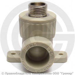 Водорозетка PP-R серая НР (НАР) Дн 25-1/2" 90гр Pro Aqua