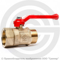 Кран латунный Ду-20 (3/4") Ру-16 ВР-НР (ВН-НАР) рычаг ГАЛЛОП ПРАКТИК 121