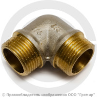 Уголок (угольник) латунный реборда НР (НАР) Ду-20 (3/4") никель Aquasfera