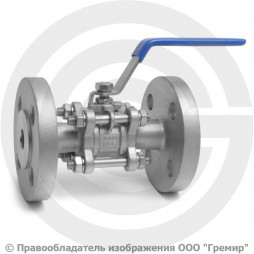 Кран нержавеющий AISI 304 (CF8) трехсоставной фланцевый Ду-15 (1/2") Ру-16 NK-BF15/4