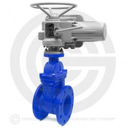 Задвижка чугунная фланцевая Ду-200 Ру-16 (Т<150°С) 30ч939р с электроприводом (380 В)