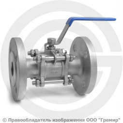 Кран нержавеющий AISI 304 (CF8) трехсоставной фланцевый Ду-32 (1 1/4") Ру-16 NK-BF32/4