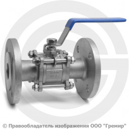Кран нержавеющий AISI 304 (CF8) трехсоставной фланцевый Ду-40 (1 1/2") Ру-16 NK-BF40/4
