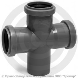 Крестовина PP-H одноплоскостная серая Дн 50-50-50 87гр б/нап в/к Ostendorf HT HTDA