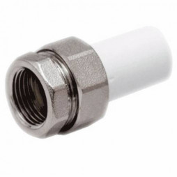 Муфта PP-R комбинированная разъемная белая наружная пайка/ВР Дн 25-3/4" RTP (РосТурПласт)