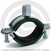 Хомут крепежный оцинкованный с резиновой прокладкой (Дн 74-78) (2 1/2") М8/М10 б/к Mupro Optimal