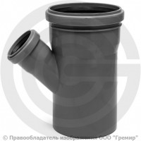 Тройник PP-H переходной серый Дн 110-50 45гр б/нап в/к RTP (РосТурПласт)
