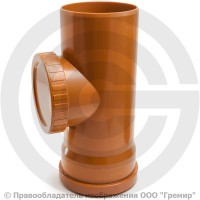 Ревизия НПВХ (ПВХ) коричневая Дн 110 б/нап в комплекте с крышкой Aquaviva