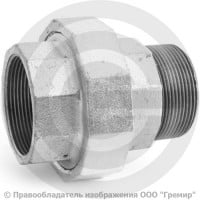 Американка прямая чугунная оцинкованная ВР-НР (ВН-НАР) Ду 50 (2")